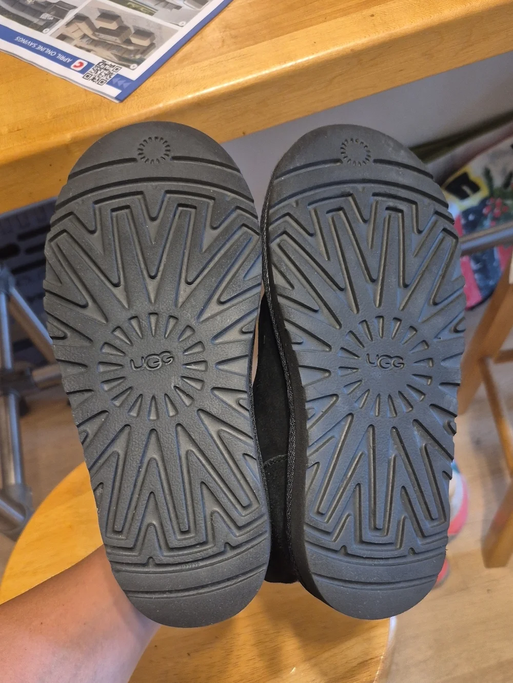 Ugg Black Suede Leather Boots Kids